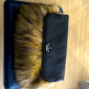 Kate Spade fur clutch handbag